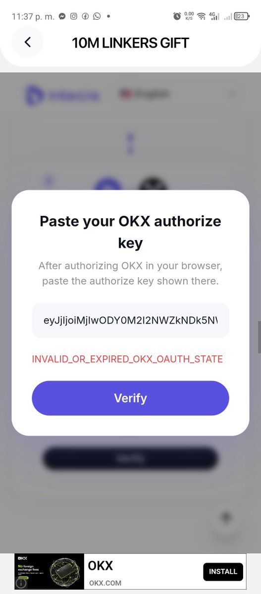 Danitrade07's tweet photo. @inter_link @okx el nft de OKX ni he podido reclamarlo. me dice q la llave esta vencida 👀. q puedo hacer? https://t.co/izwMn36jGX