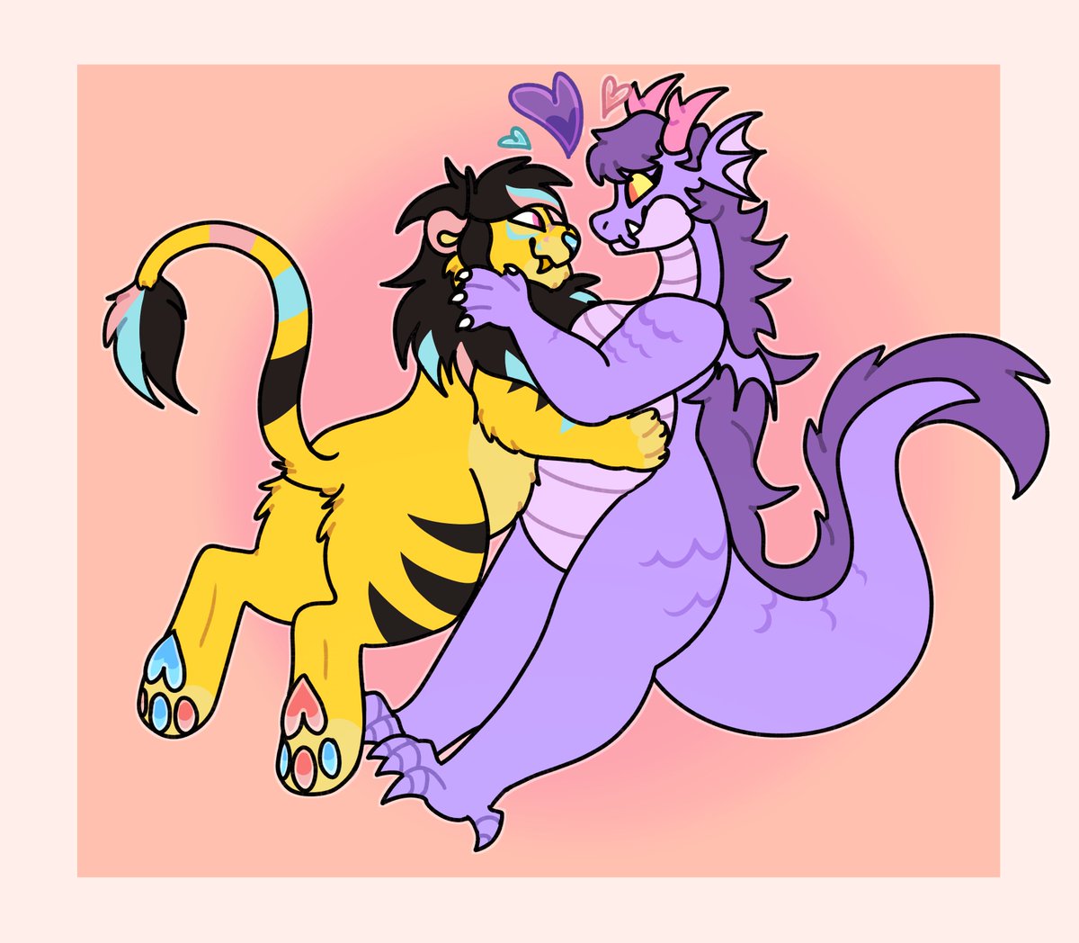 Dead0dan's tweet photo. Old drawing of me and my wife 
I still like it 💜💛
#furry https://t.co/1uwesgVAbl