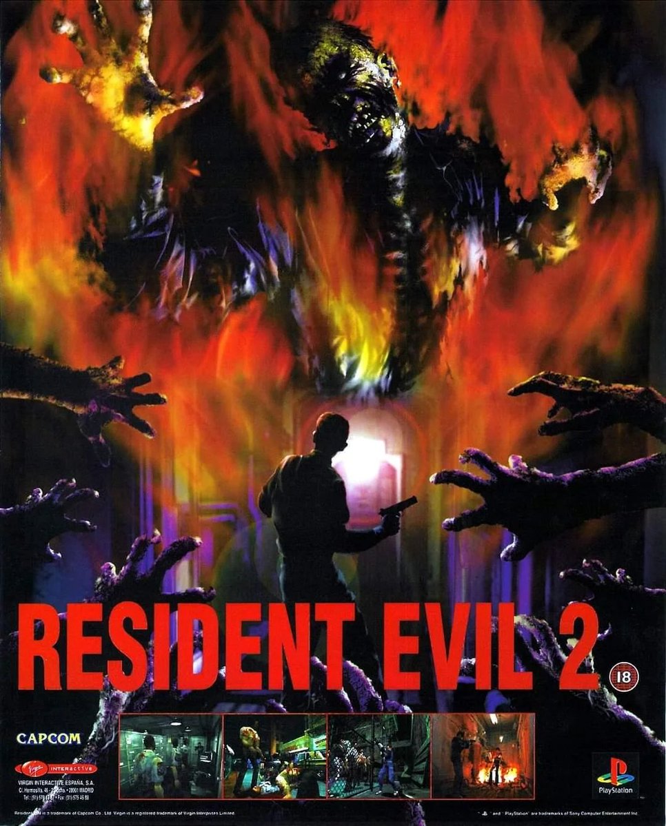 RPM_PlayStation's tweet photo. Resident Evil 2 ad (1998) https://t.co/jY9SYGWPey