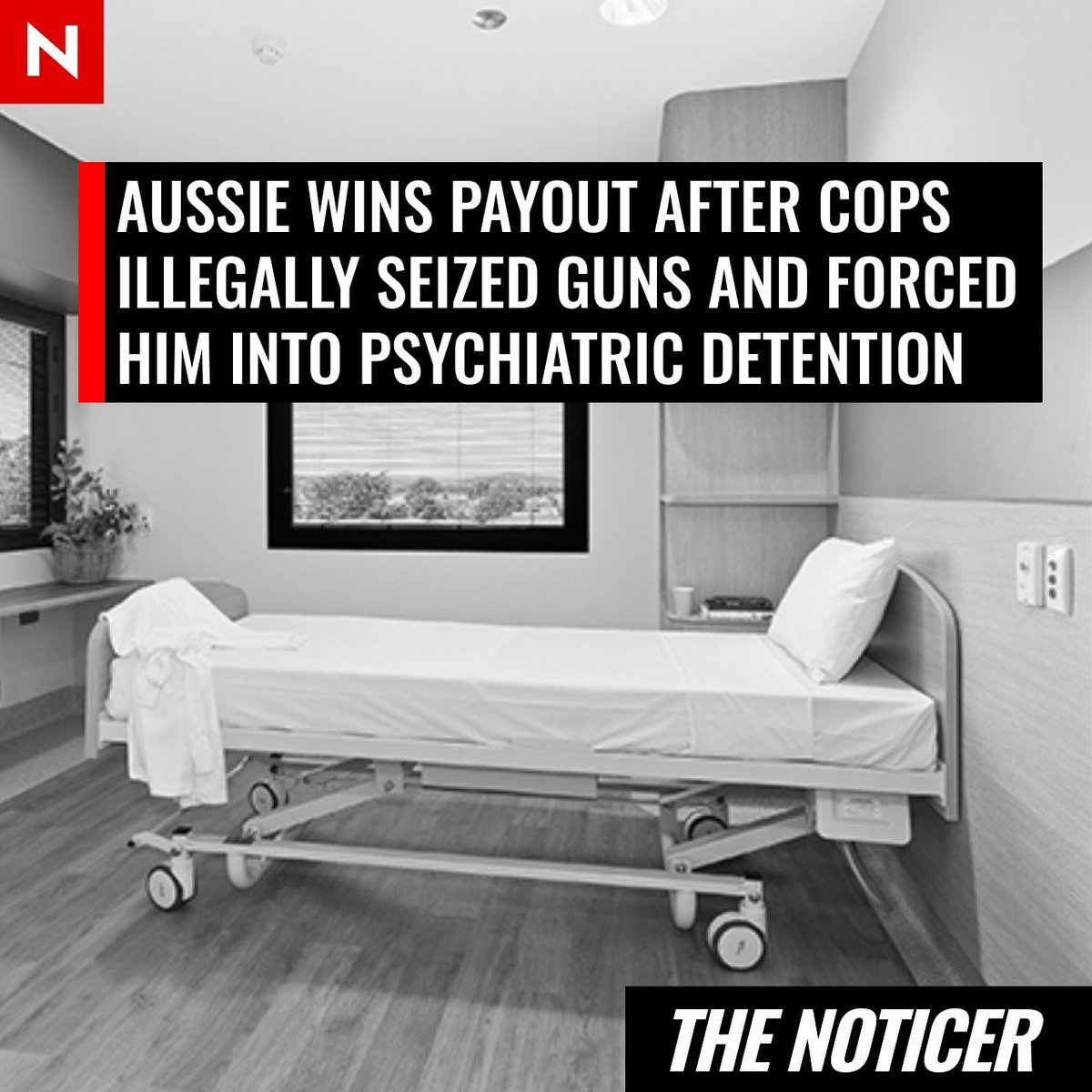 NoticerNews's tweet photo. A man has been awarded $300K after police illegally seized his firearms, lied to put him in involuntary mental health detention where he was forcibly given psychiatric drugs for days, and then launched a malicious prosecution to cover it up. https://t.co/PnbDnH9ZKJ