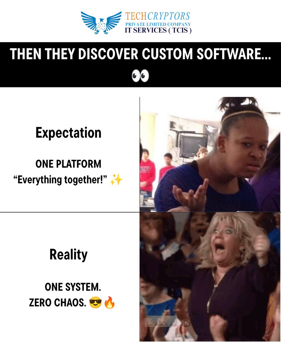 TechCryptors's tweet photo. “I only need ONE tool…” 😌
Then Excel + WhatsApp + Email enter the chat. 😂💀
🚀 One Custom System. Zero Chaos.
💻 CRM | ERP | Custom Software

📩 DM us today!

📞 Contact us on: https://t.co/SZ5auIx6W5
📧 Email: sales@techcryptors.services
🌐 Website: https://t.co/b1eBnzoXL9 https://t.co/dpDMfPuAWU