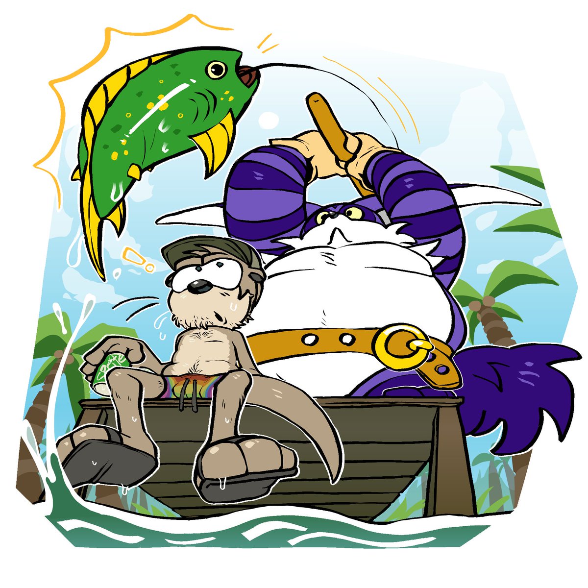 Streaking_Otter's tweet photo. I got nothing else. here's my sona and big the cat fishing. I'm not tagging this ok bye https://t.co/P82ptsdpUL