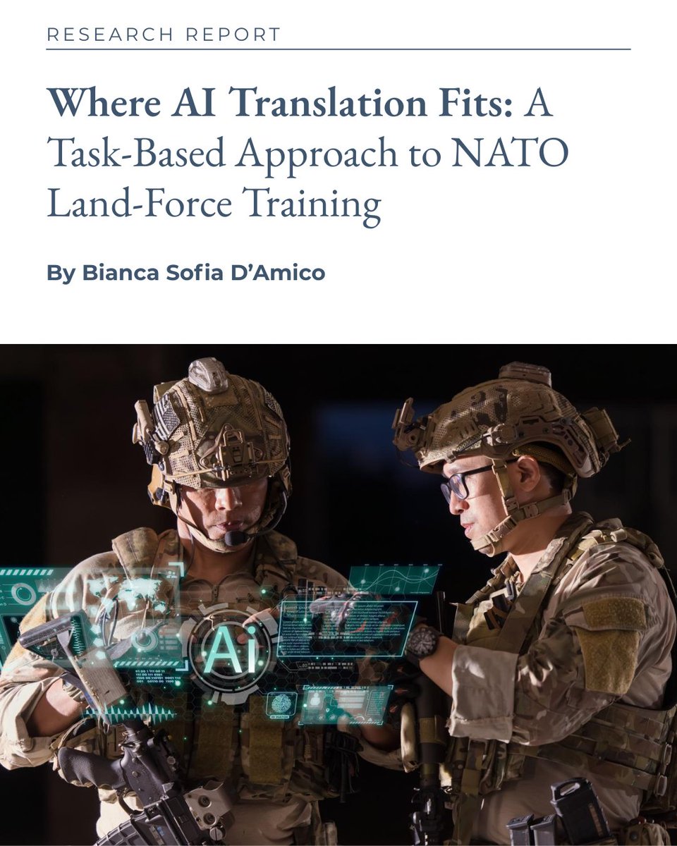 FinabelOfficial's tweet photo. Faster translation does not always mean better communication.
🔍 This research explores when AI translation can support multinational land-force training and when human mediation is needed.
🔗 Read more via our bio.
#MilitaryAI #NATOTraining #DefenceTechnology #AITranslation https://t.co/E5o9spE0PB