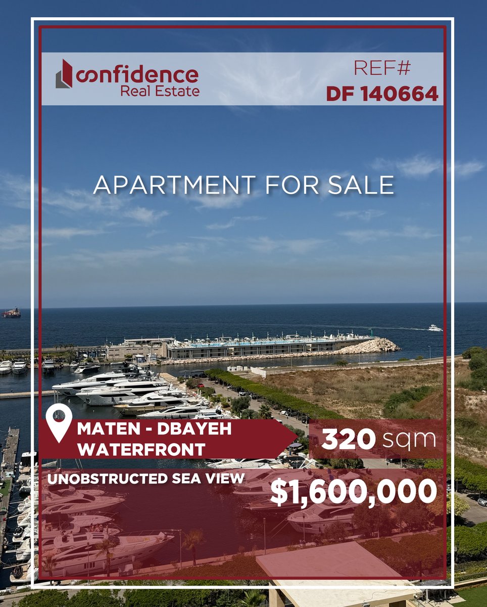 confidence_cre's tweet photo. Price 1,600,000$ + 2,5% commission
A spacious 320 sqm apartment in Waterfront Dbayeh
For more details do not hesitate to contact us.
71000850
REF#DF140664
#WaterfrontDbayeh #Dbayeh #WaterfrontLiving #SeaViewApartment #LuxuryApartment
#CONFIDF
A https://t.co/5a67ZlQou1