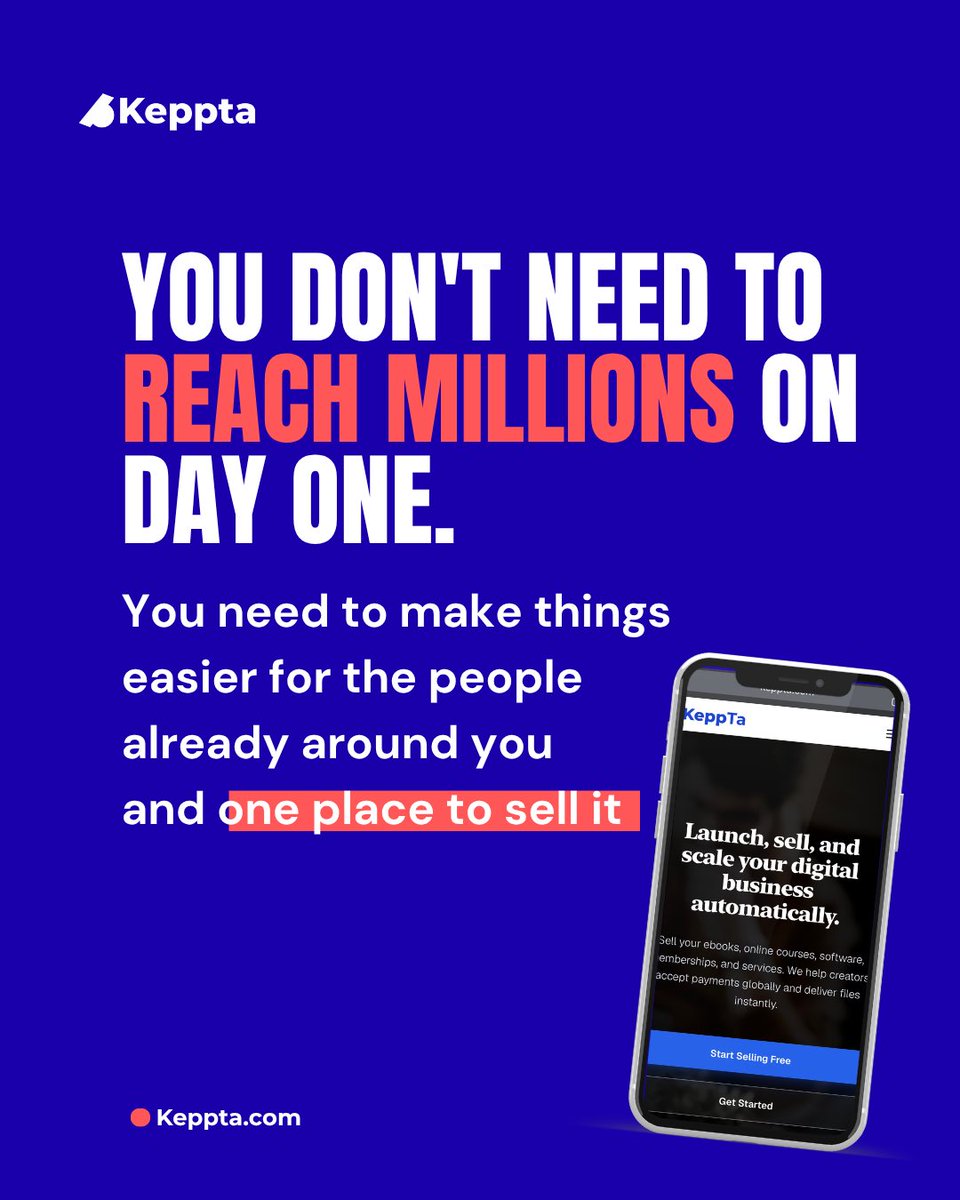 usekeppta's tweet photo. Mike Adenuga didn’t build a telecom company. He built access 

You don’t need millions of customers on day one. You need to make things easier for the people already around you.

Get started at https://t.co/Og6nN4RVh5

#keppta #creatoreconomy #entrepreneurmindset #starttoday #SellOnline