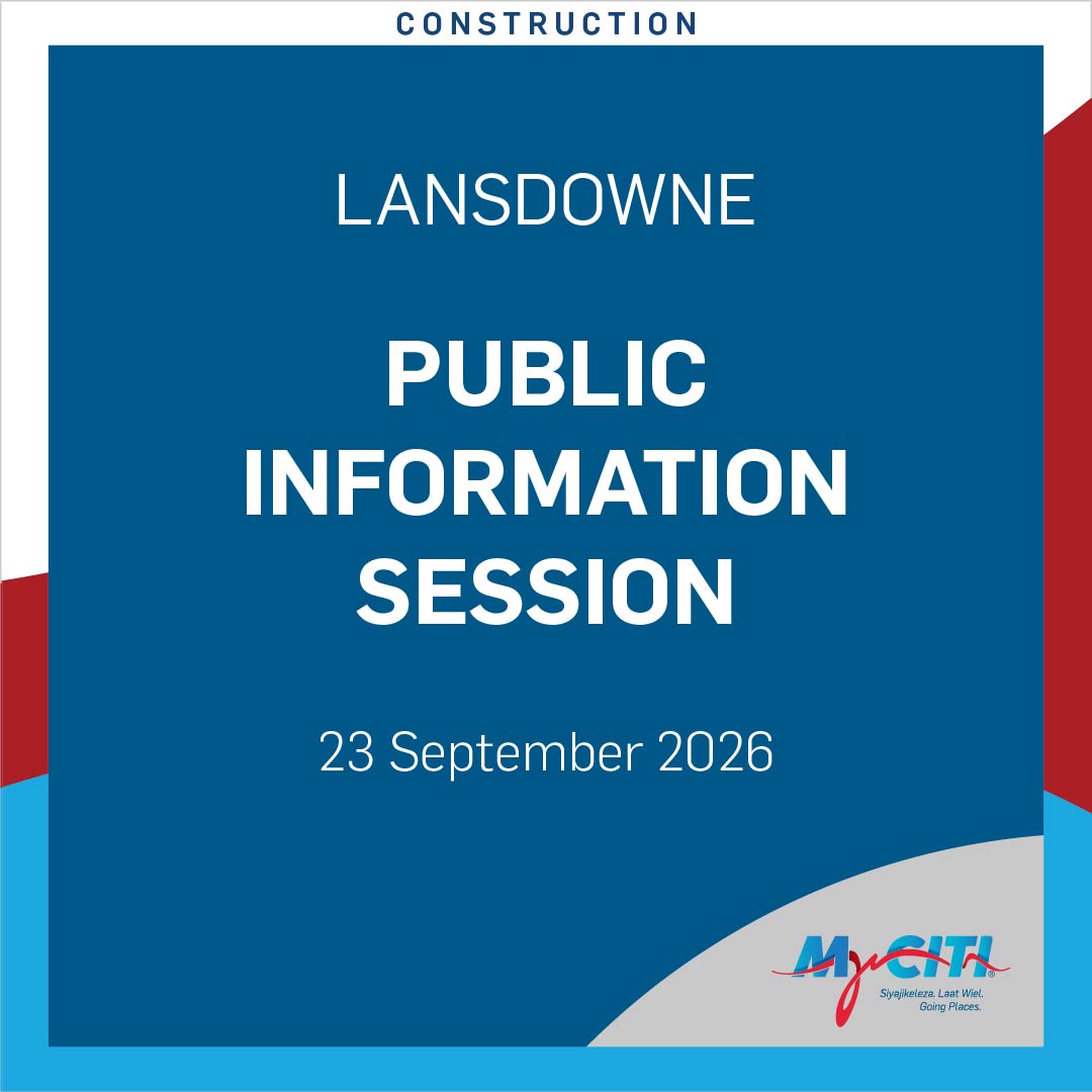 myciti_phase2's tweet photo. 📢 #PublicInfoSession: Get an update on construction along Turfhall Road, Lansdowne, and ask the project team your questions.

🗓️ 23 September 2026
🕠 17:30–19:00
💻 Join online: https://t.co/Ru4H16hRrr 

#Lansdowne #ConstructionUpdate https://t.co/6xPp3H3qS7
