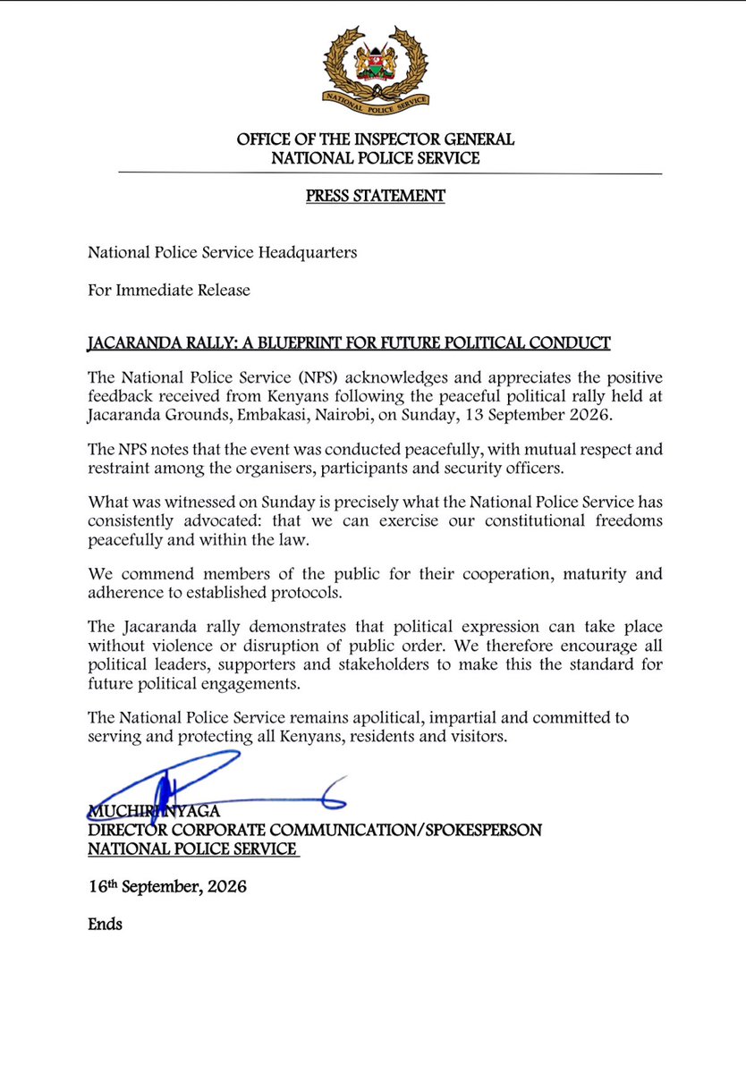 NPSOfficial_KE's tweet photo. 𝗝𝗔𝗖𝗔𝗥𝗔𝗡𝗗𝗔 𝗥𝗔𝗟𝗟𝗬: 𝗔 𝗕𝗟𝗨𝗘𝗣𝗥𝗜𝗡𝗧 𝗙𝗢𝗥 𝗙𝗨𝗧𝗨𝗥𝗘 𝗣𝗢𝗟𝗜𝗧𝗜𝗖𝗔𝗟 𝗖𝗢𝗡𝗗𝗨𝗖𝗧 https://t.co/V9jeAjwTMO