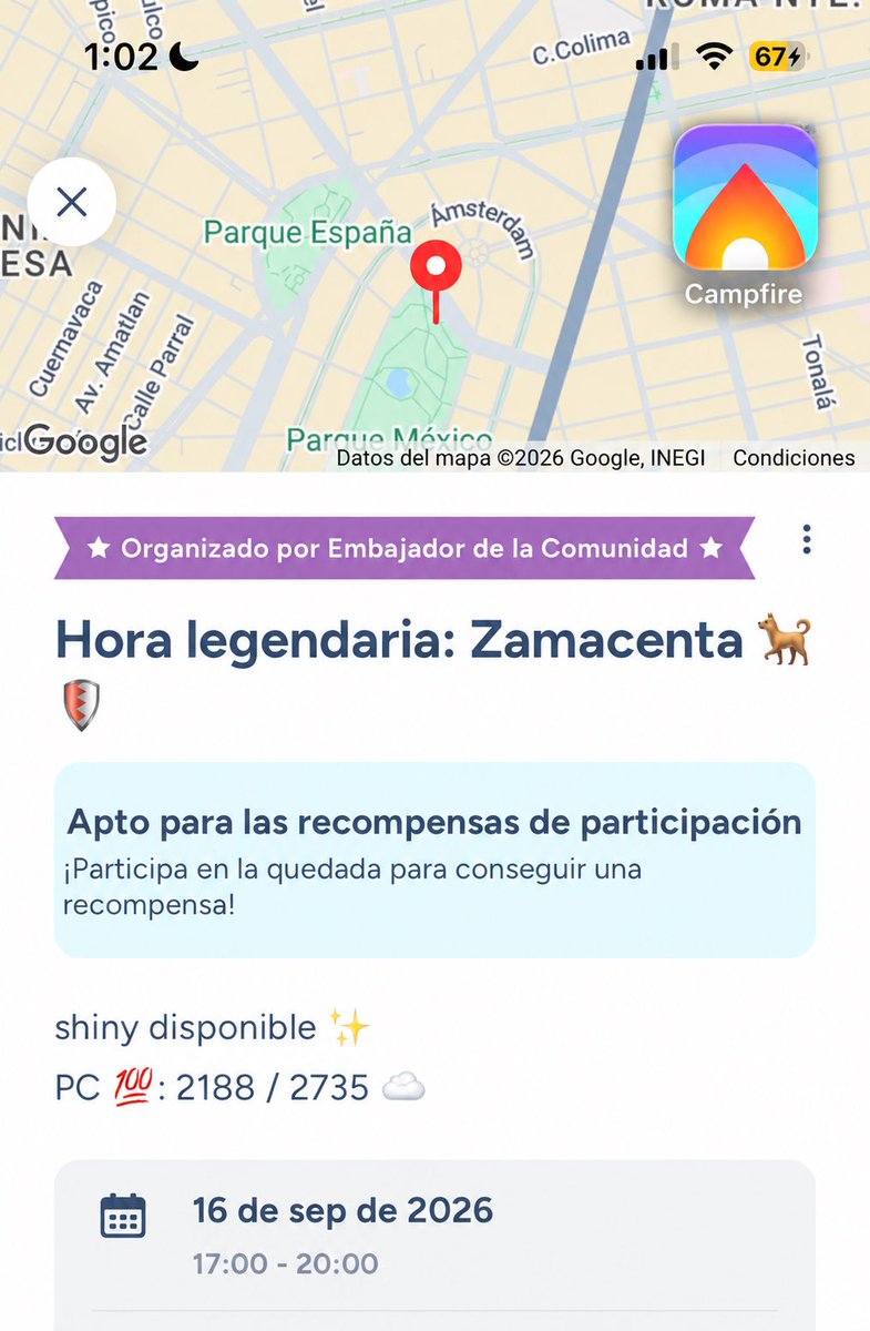 AdrianoNumaPoke's tweet photo. Si juegas Pokémon GO y sientes que todo mundo anda por su cuenta, bájate Campfire. 🔥

A mí me cambió el día: encontré jugadores cerca, pude ubicar incursiones y hasta me uní a una quedada para mañana. Ya no se siente como jugar solo. 💙

#PokémonGO #Campfire #PokémonGoCDMX https://t.co/aAGfhVrMGV