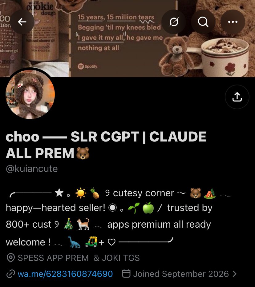 beauthrills's tweet photo. HATI HATI @kuiancute PENIPU
nomor +6283160874690 https://t.co/W0v85wgoot
gw dapet QRISnya dia ada 2 merchant Yama Voucher Gaming dan ParadiseWave Game
perhatiin ya WA atau QRISnya takutnya dia nipu pake akun x lain
#zonauang #bealanja https://t.co/pZmkmCWRjB