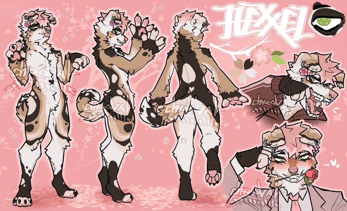 chr0bal's tweet photo. Pretty boy ref sheet cmm!
Flower themed🌸 #furryart #furry https://t.co/KRazi5Yygp