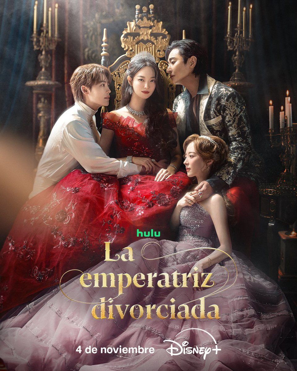 DisneyPlusES's tweet photo. Un divorcio y una corte a punto de arder 👑 #LaEmperatrizDivorciada llega a Disney+ el 4 de noviembre. https://t.co/P27x40Ebep