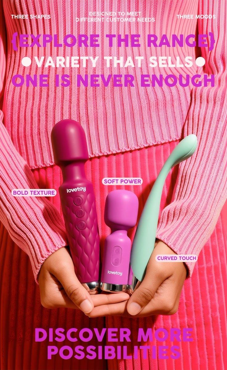 lovetoyofficial's tweet photo. New look. New vibe. New experience.
Which one catches your eye? 👀
#Lovetoy #Vibrator #AdultToys #SexToys https://t.co/YEX4mpFW2w