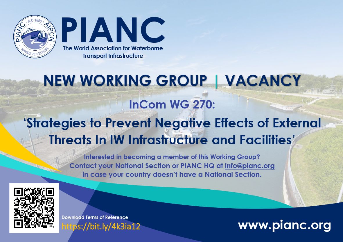 PIANC1's tweet photo. 📢Join this interesting PIANC Working Group!

🙋‍♂️Contact your National Section or PIANC HQ (info@pianc.org) in case your country doesn't have a National Section before 31 October 2026!
👉Terms of Reference at https://t.co/wl4JFB91ps.

#pianc #incom #workinggroups https://t.co/rILg3SwUOq