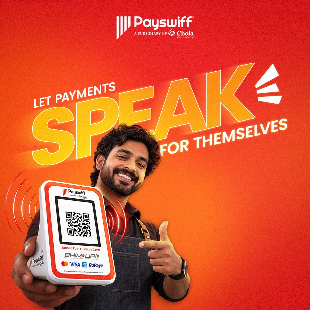 Payswiff's tweet photo. You don't have to pause what you're doing to confirm a transaction. Payswiff Soundbox gives you an audible confirmation the moment a payment comes through.

#DigitalPayments #BusinessGrowth #Fintech #Payswiff #Cholamandalam https://t.co/8ulG3UfqQw