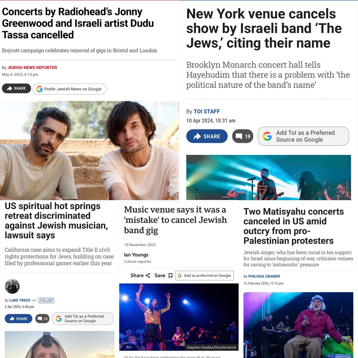 AdamRFisher's tweet photo. Jewish musicians get uninvited for keeping their politics offstage.

Anti-Israel musicians get uninvited for bringing their politics onstage.

Guess which ones get called victims of “censorship.” https://t.co/H5LaFtj55S