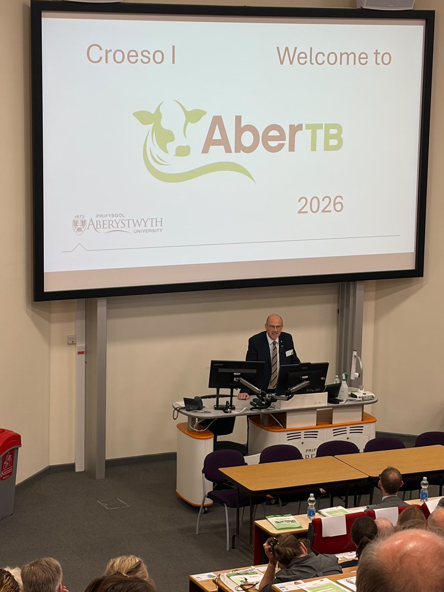 aber_tb's tweet photo. Proud to welcome Llyr Gruffydd, the Cabinet Minister for Rural Resilience and Sustainability to #AberTB 2026 Policy in action https://t.co/g4Yx8ZjCee