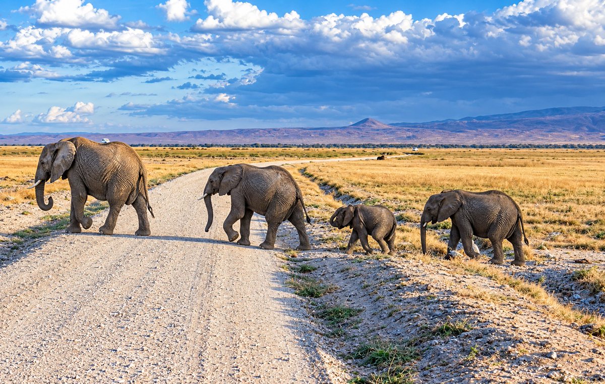 africansermonsa's tweet photo. 🐘 Elephant magic in Amboseli! 🇰🇪 Watch majestic elephants cross the safari road in one of Kenya’s most unforgettable wildlife experiences. 🌍📸

Plan your Amboseli safari today: https://t.co/95w9M6WJxZ

#Amboseli #KenyaSafari #ElephantSafari #AfricaSafari #AfricanSermonSafaris https://t.co/2uHn4YhB5Q