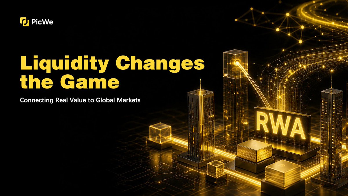 PicWeGlobal's tweet photo. An asset can be valuable and still remain difficult to access.

That's the liquidity gap facing many real-world assets today.

RWA changes the equation by connecting real economic value with global on-chain markets.

PicWe is building the infrastructure that makes that connection possible.