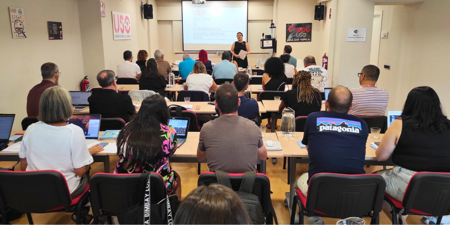 SindicatoUSO's tweet photo. 🦺🌡️ Hoy comienza la Conferencia de Salud Laboral de #USO. Más de 30 responsables se reúnen para abordar cambio climático y riesgos laborales, siniestralidad, absentismo, coeficientes reductores y prevención de la violencia en el trabajo.

💪 Trabajamos por la #SaludLaboral.
👉 https://t.co/vpfbg6avAL