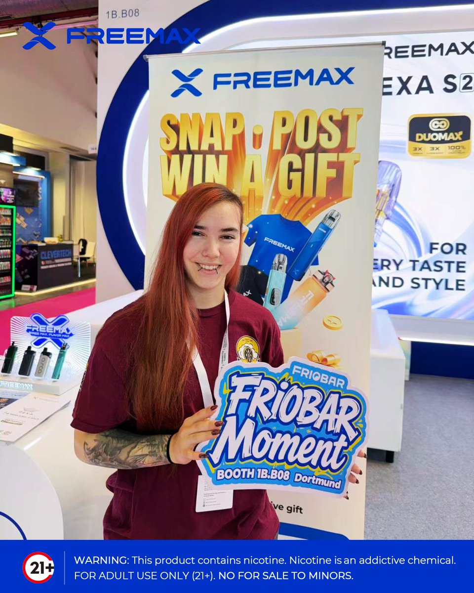 Freemaxvape's tweet photo. Day 1 at InterTabac 2026, Dortmund.
Great conversations, new connections, and plenty happening at the FREEMAX booth.
#FREEMAX #InterTabac2026 #Dortmund #VapeExpo #TradeShow
Warning: This product contains nicotine. Nicotine is an addictive chemical. Must be 21+. https://t.co/Z7EXOiZM5c