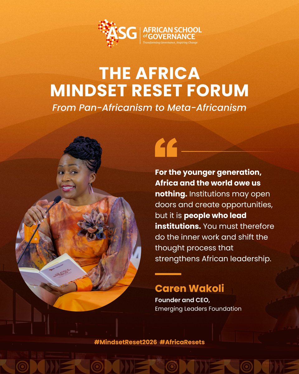 ASG_Africa's tweet photo. Too often, we look outward for answers to Africa’s challenges.
At #MindsetReset2026, @WakoliCaren challenged young people to look inward. Not to wait for solutions, but to become the leaders who create them.
For Caren, that starts with how we, as changemakers, see ourselves and lead. “It is therefore about shifting the thought process that strengthens African leadership.”
