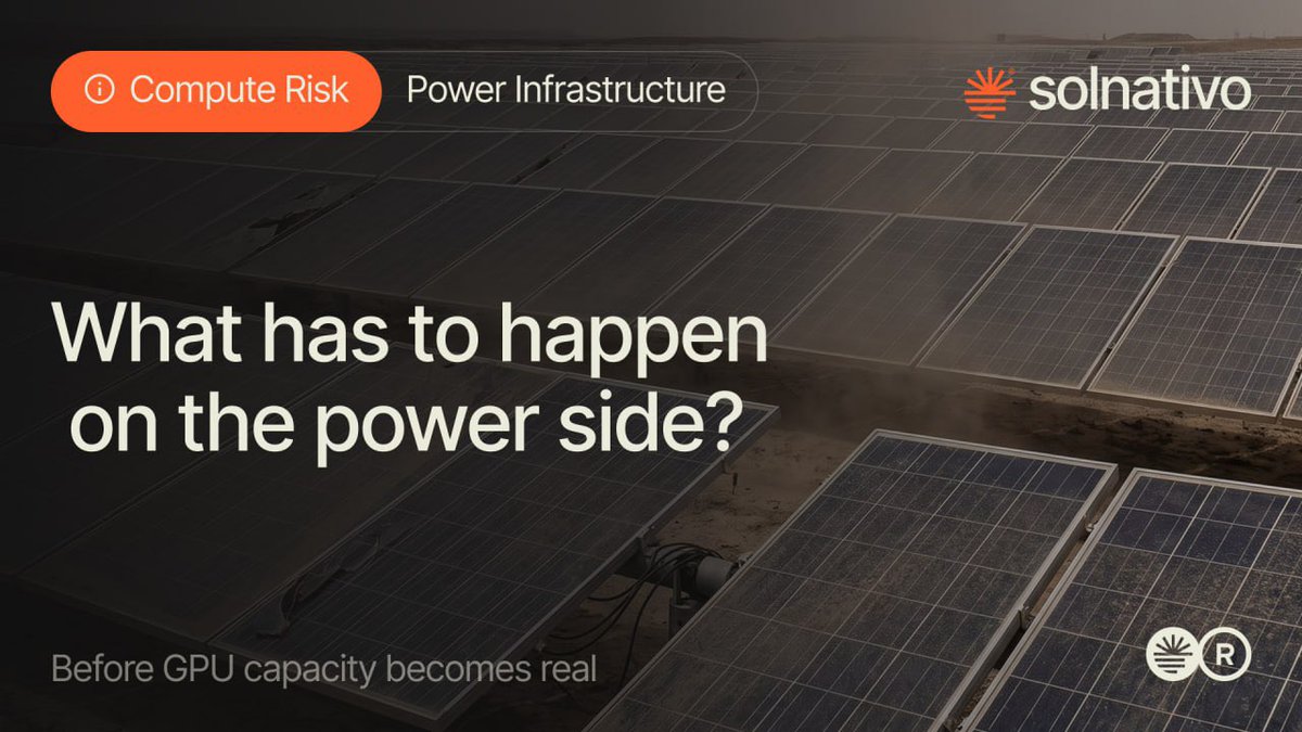 SolnativoSL's tweet photo. A compute provider offers capacity at an attractive price, available in six months.

Before discussing GPUs, ask one question:
What has to happen on the power side before that delivery date becomes real?

The answer will tell you whether you’re buying compute or taking on someone else’s development risk.