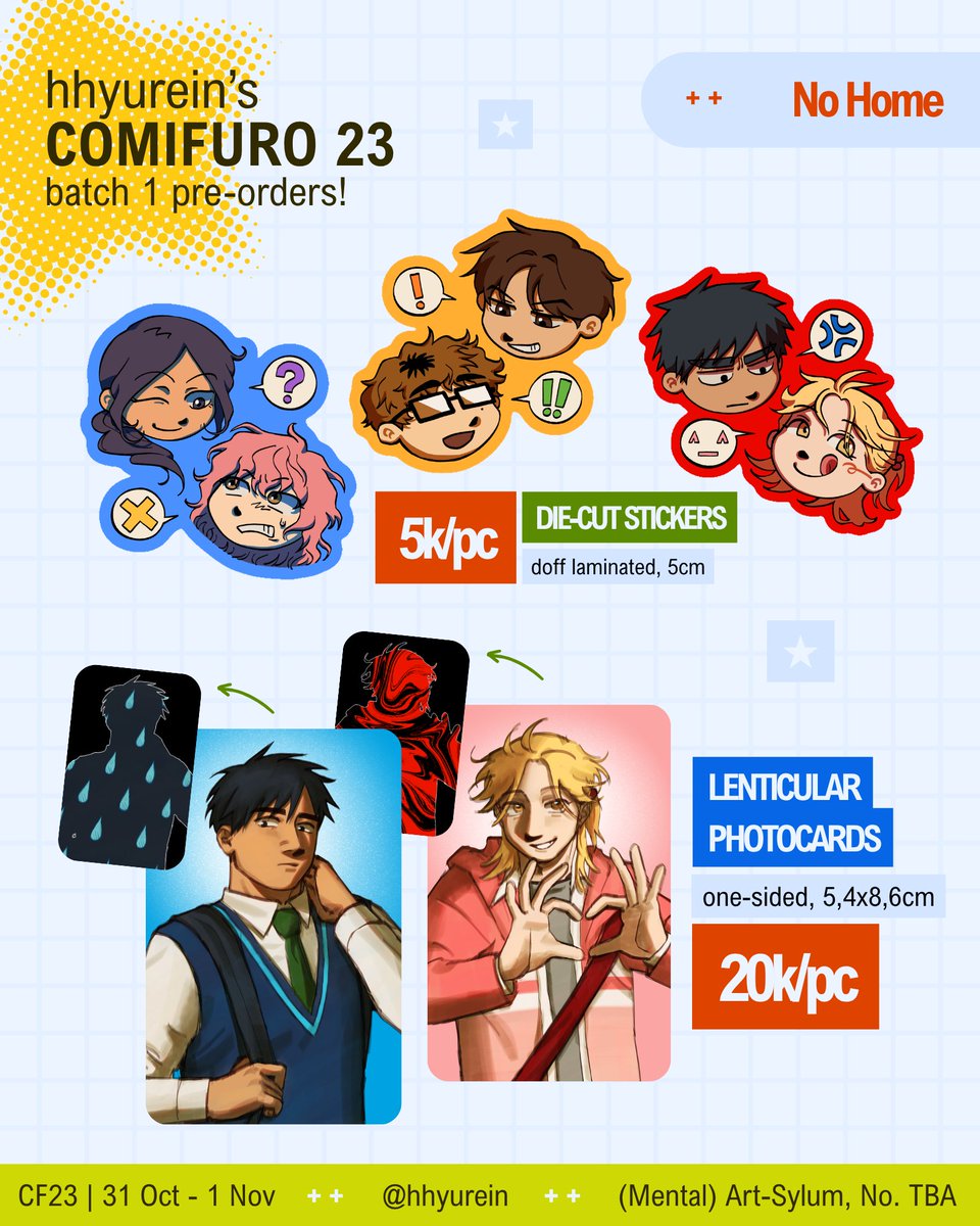 hhyurein's tweet photo. 📺 No Home, Originals (Bugs, AngelxDevil)

🔗 Pre-order here!!! https://t.co/TiivKMGfKb

(2/2)
#CF23 #CF23Satalogue #Comifuro23 https://t.co/HZjZwjmJIZ
