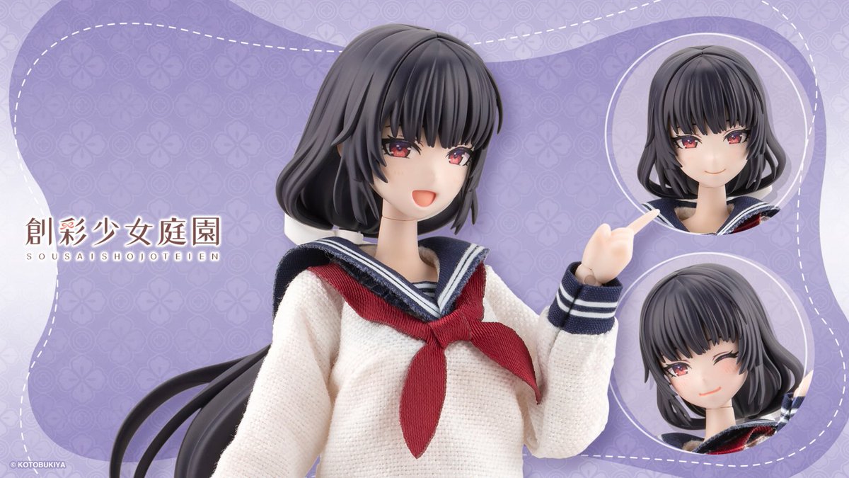 kotobukiya_2han's tweet photo. 【ご予約開始日のお知らせ】
#創彩少女庭園  新商品
・きるプラ 薬師寺 久遠【桃桜高校・制服】

コトブキヤオンラインショップでは、下記日程よりご予約を開始いたします。

＜ご予約開始＞
2026年9月17日(木)11:00
※お一人様につき3個まで https://t.co/ydRYSdU312