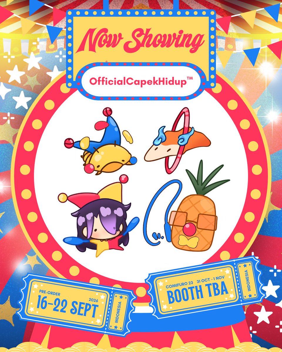 ZedrinQuantum's tweet photo. [ 🔁+💛 appreciated! ]

🎪 Now Showing: Quan's #CF23 PO + GA 🎪 

📅 16-22 September '26
🪄 Capek Hidup™ [Booth TBA]
📍 Pick up Both Days (31 Oct - 1 Nov '26)
💫 Twisted Wonderland, Uma Musume, Wind Breaker, ZZZ
🔗 Link below or in bio! (1/5)

#cf23catalogue #comifuro23 https://t.co/vkRR136WY7