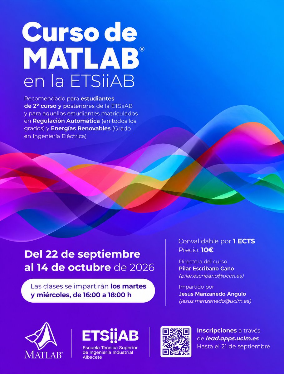 etsiiAB's tweet photo. 💻 ¡Aprende MATLAB en la ETSiiAB!

¿Quieres mejorar tus competencias en una de las herramientas más utilizadas en ingeniería para el cálculo, el análisis y la simulación? 🚀 https://t.co/mn5jryd7qP