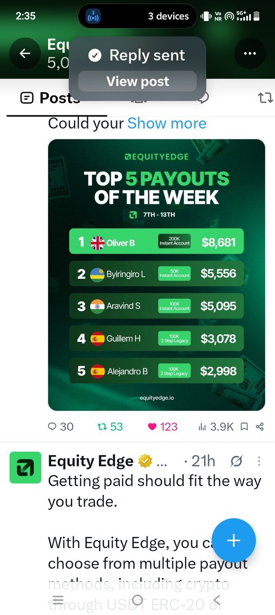 AxelKingtrader's tweet photo. @EquityEdgeUK All task done with proof of screenshot 
Hope I win ✅ 
@meeksese @JadeJMA1 @AleeyuGMB https://t.co/WUIkOQEmEB