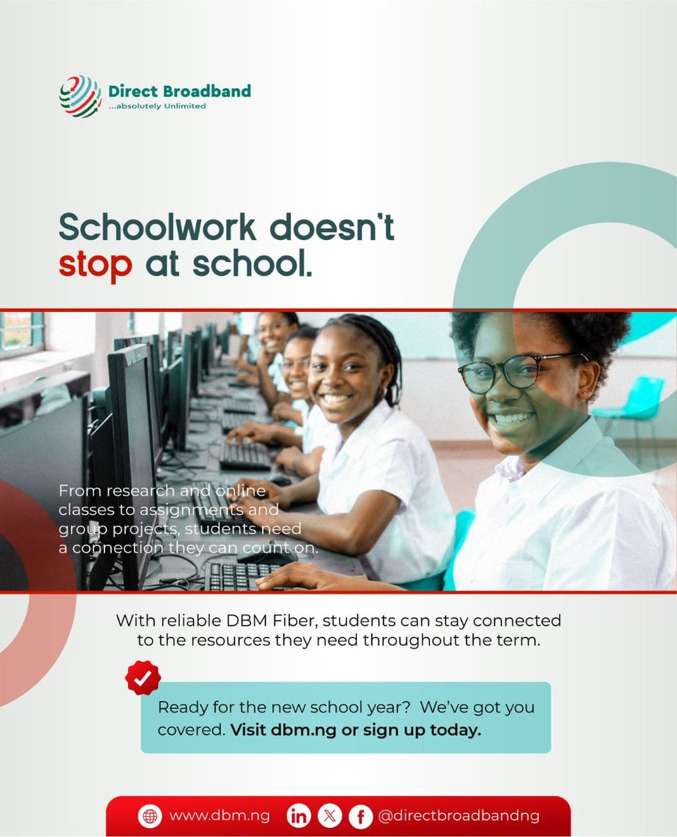 directbroadband's tweet photo. New term, new goals, new lessons.
Make sure your internet is ready for it all.
Visit https://t.co/hmmIhLKwcy or sign up today.
#BackToSchool #BackToSchoolSeason #OnlineLearning #ReliableInternet #dbmng #DirectFiber #DirectBroadband https://t.co/bPwmaFhBLh