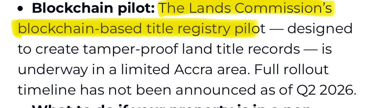 CARMemecoinNews's tweet photo. Interesting to see #Ghana now starting a pilot project similar to the one the Central African Republic implemented over a year ago.

Different countries, same direction: using blockchain technology to modernize land records and bring greater transparency and security to land ownership.

Africa is building the future. 🇨🇫🇬🇭

solana:7oBYdEhV4GkXC19ZfgAvXpJWp2Rn9pm1Bx2cVNxFpump @solana #rwa