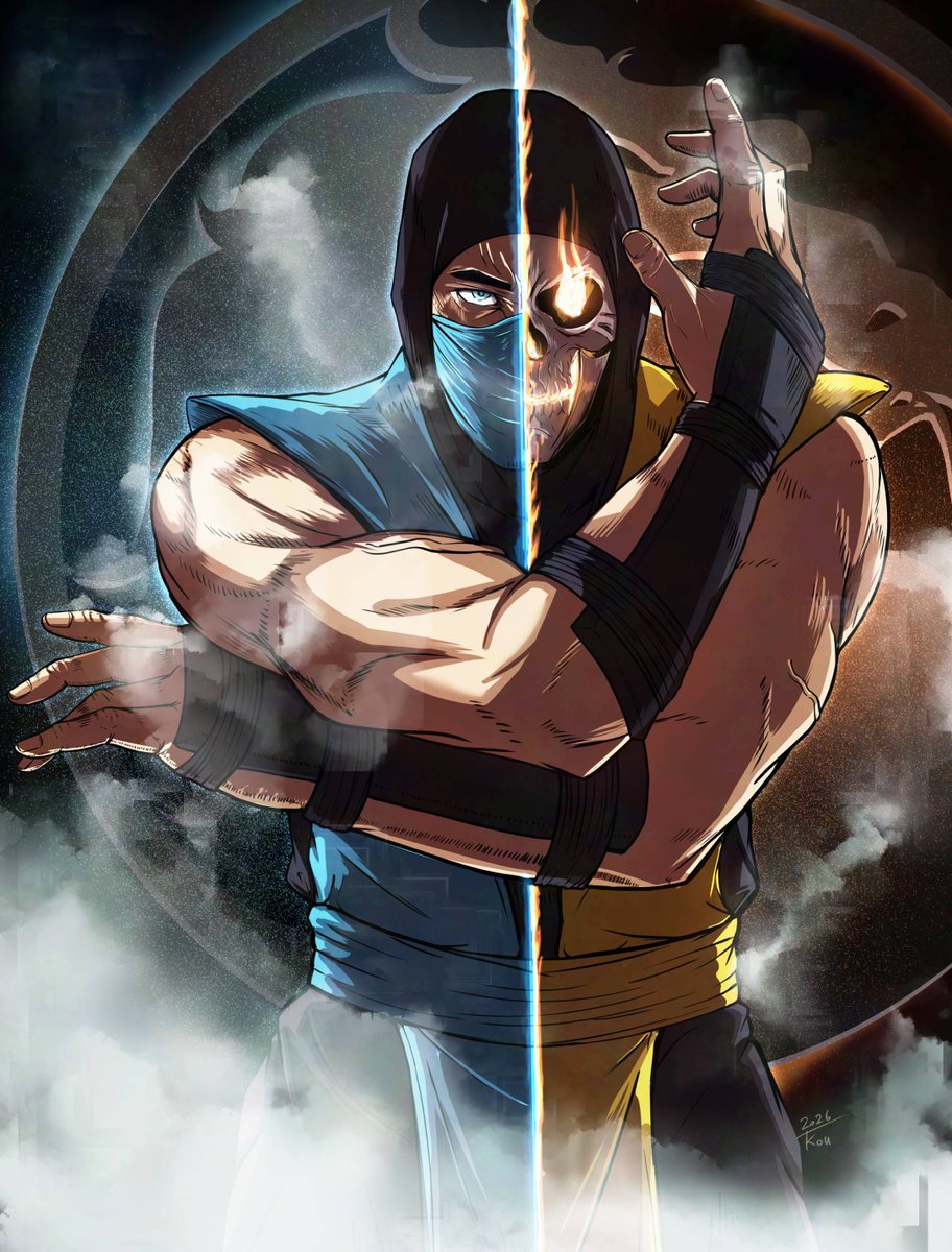 KouYossy's tweet photo. サブゼロスコピの絵出来た。初代のイメージなのでビハンのサブゼロのイメージ。
#mortalkombat https://t.co/t47PN9LBB7