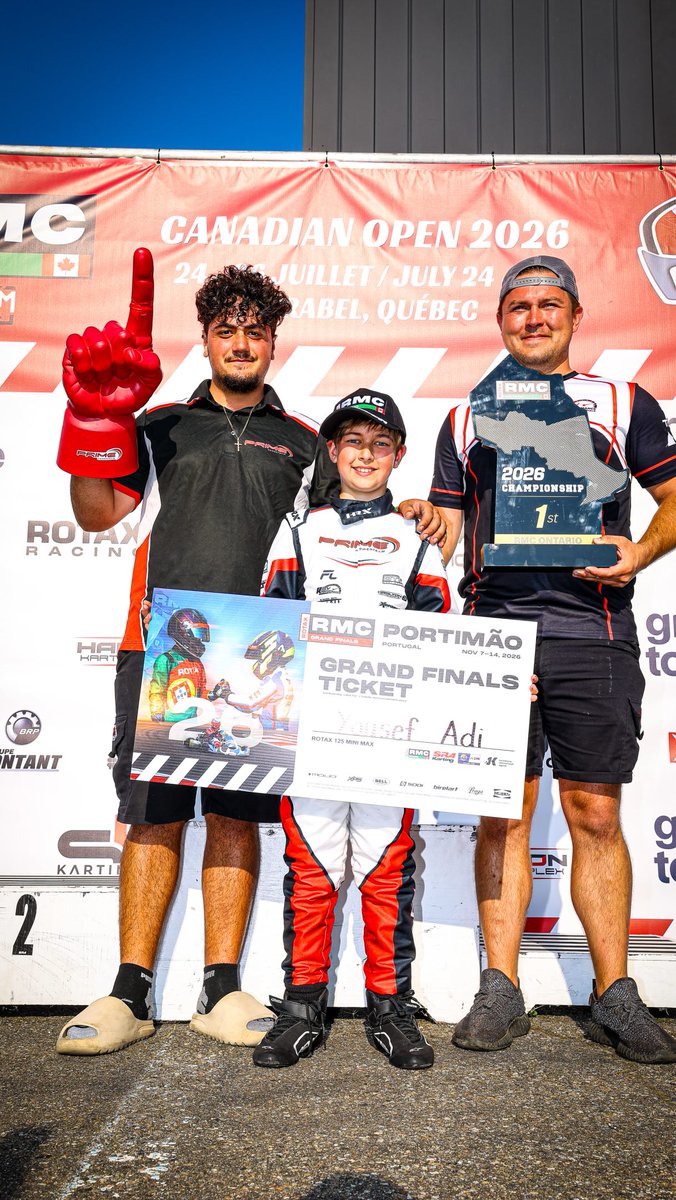 NanceyDimitry's tweet photo. 2026 RMC Ontario Champion. We’ve earned our ticket to the Rotax Grand Finals in Portugal to represent Team Canada. Proud of our team’s consistency and hard work. Now the focus shifts to Portugal. https://t.co/nGsWkDB6kt