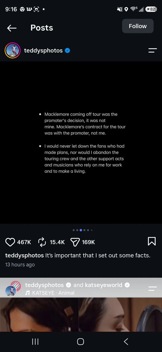 landpalestine's tweet photo. Macklemore has 7.7M on Instagram.
Ed Sheeran has 47.4M followers.
Notice the difference in the reach and likes between their two posts https://t.co/7FIAm0eIg5