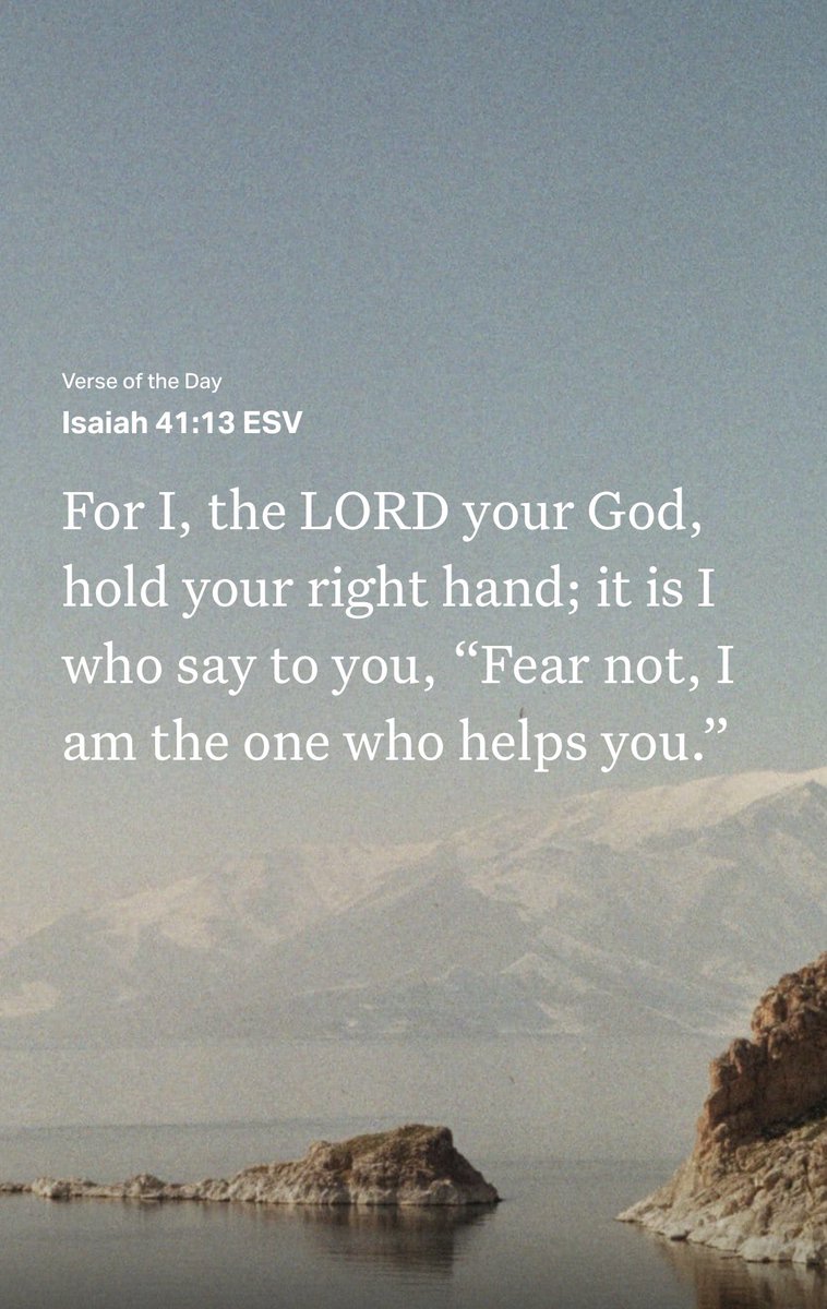 Exalted_Band's tweet photo. “For I, the LORD your God, hold your right hand; it is I who say to you, “Fear not, I am the one who helps you.””
Isaiah 41:13 ESV https://t.co/9Sf3kiIjeQ https://t.co/QyLaIjaYjb