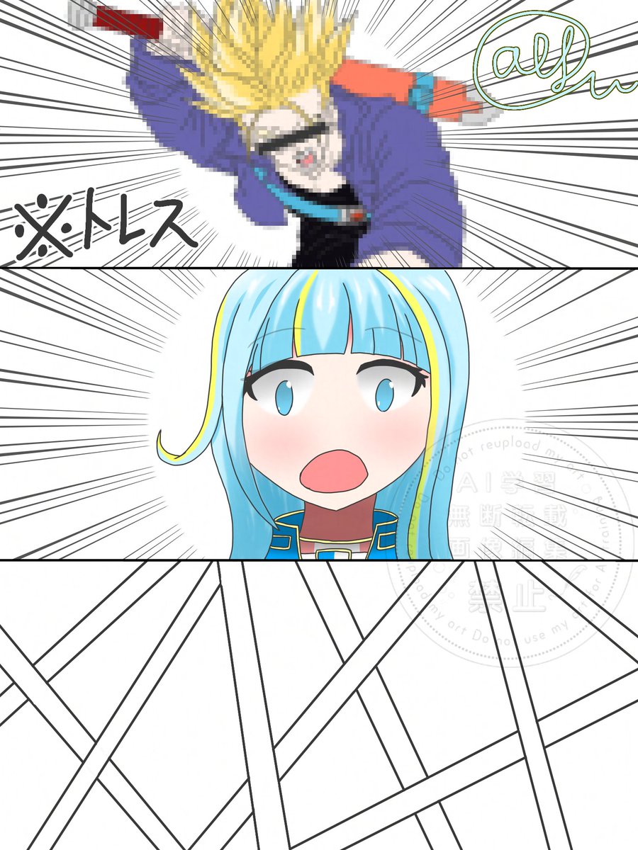 phantom_alf's tweet photo. #水城あくあ生誕祭2026
 #にゃひあーと
新髪型おめでとう記念〜～～
まさか新しい髪型の裏にはこんな制作秘話があったとは……(無い)
※トレス、捏造あり https://t.co/y95GL49sxy