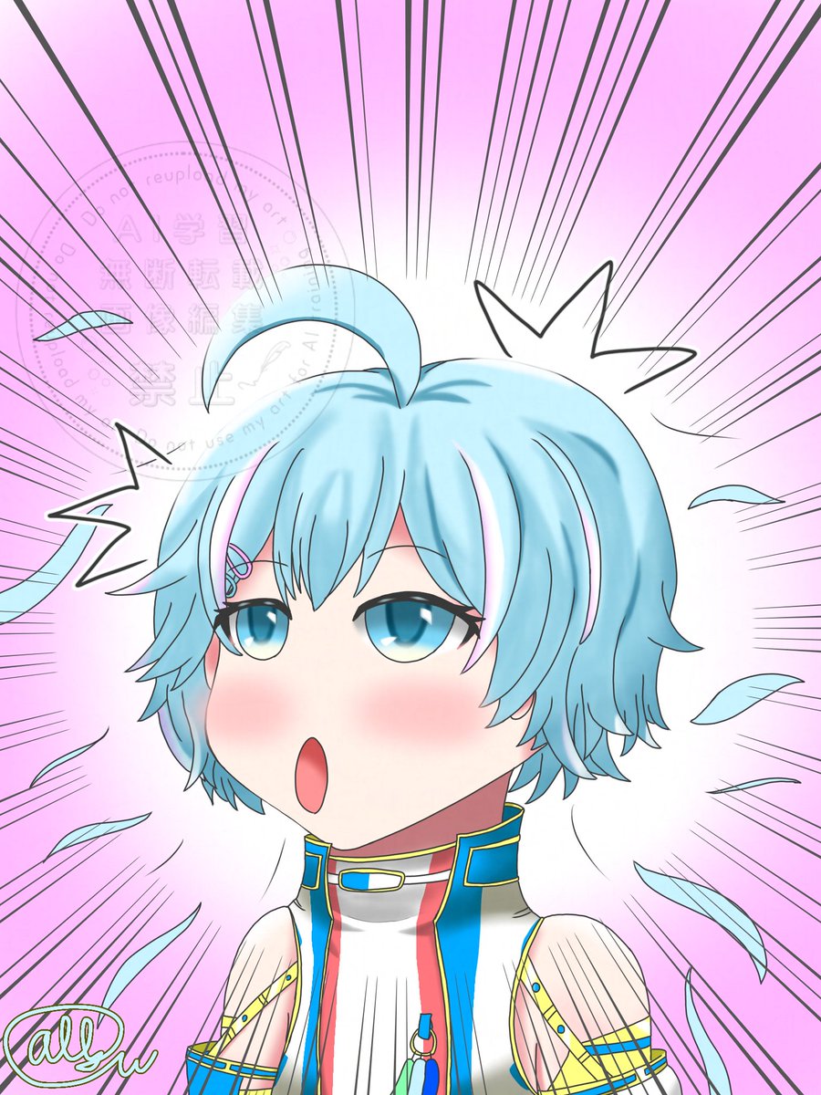phantom_alf's tweet photo. #水城あくあ生誕祭2026
 #にゃひあーと
新髪型おめでとう記念〜～～
まさか新しい髪型の裏にはこんな制作秘話があったとは……(無い)
※トレス、捏造あり https://t.co/y95GL49sxy