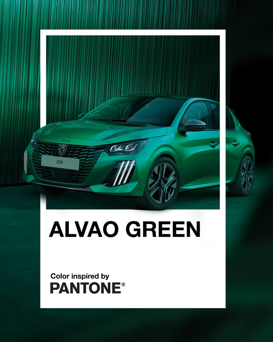 Peugeot's tweet photo. We thought September could use a little more colour. The special edition #NewPeugeot2008 ENVY in elegant Nazare Blue and #NewPeugeot208 ENVY in vibrant Alvao Green. Inspired by #Pantone. #Peugeot https://t.co/sPit7Pv1pu