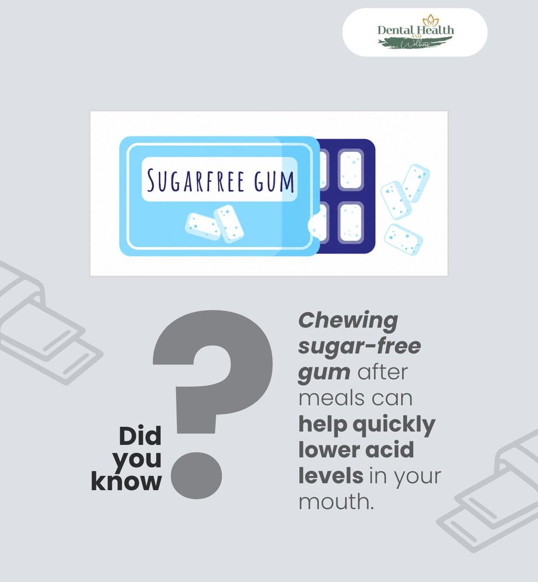 dentalhealthnw1's tweet photo. Chewing sugar-free gum for about 20 minutes after eating or drinking can help your mouth return to a safer, less acidic level more quickly. This tip can be useful when you're on the go, but don't forget to brush too.
.
.
.
.
#sugarfreegum #coloradosprings #CO https://t.co/VSQ6MUhj0L