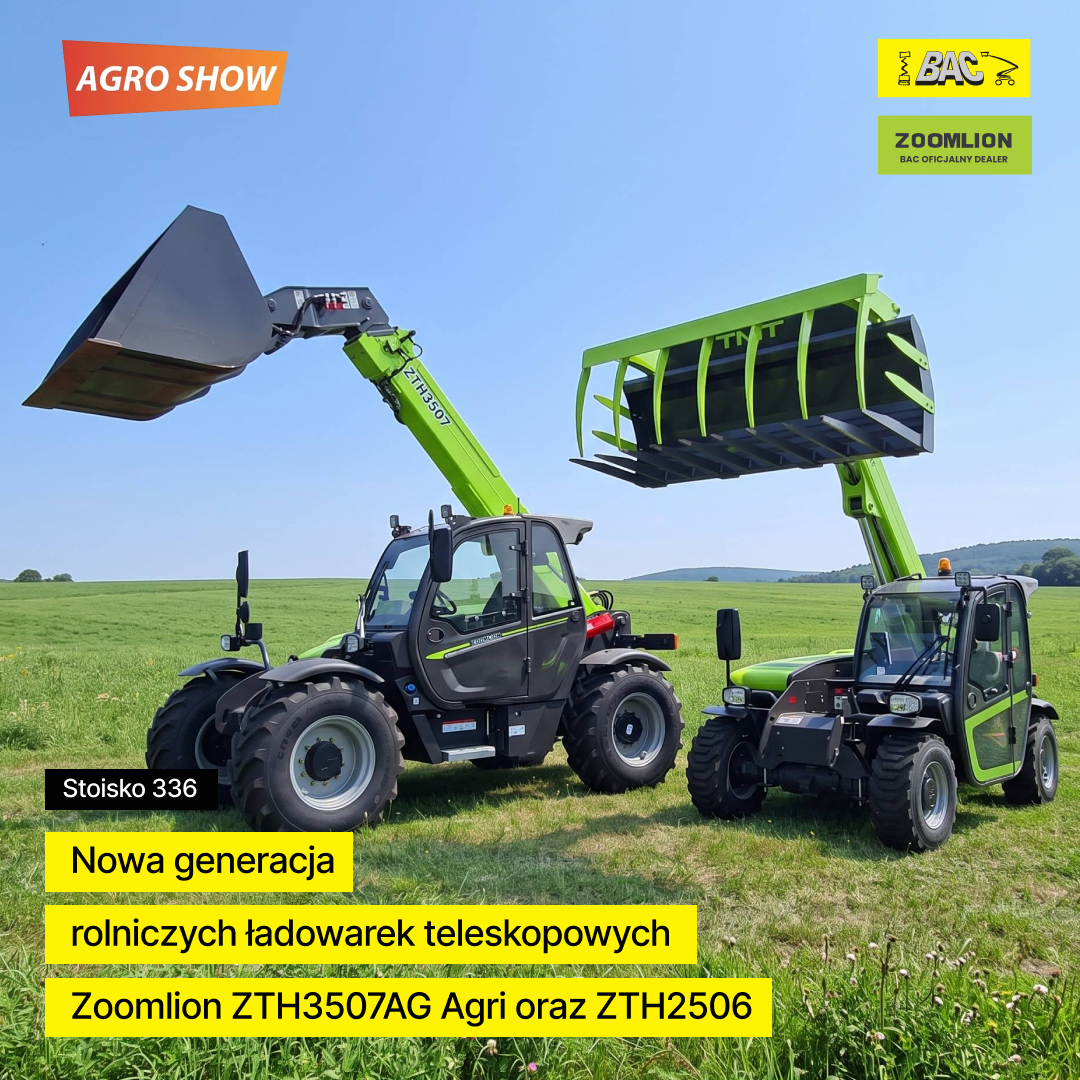 Bac_Polska's tweet photo. 🌾🚜🌻 AGRO SHOW 2026 już za chwilę!

W dniach 18–20 września widzimy się w Bednarach! 

📍 Stoisko 336 (sektor B)
📅 18–20 września | Bednary

Wpadajcie zobaczyć maszyny z bliska i porozmawiać z nami!

#AGROSHOW2026 #BACPolska #Zoomlion #ŁadowarkaTeleskopowa #MaszynyRolnicze https://t.co/QTFJyqMMRZ