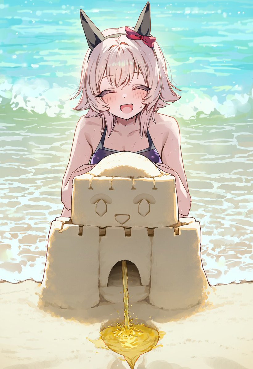 ai_18yo's tweet photo. カレンちゃんと上手にできた砂のお城
#ウマ娘 https://t.co/sc32jVBpje
