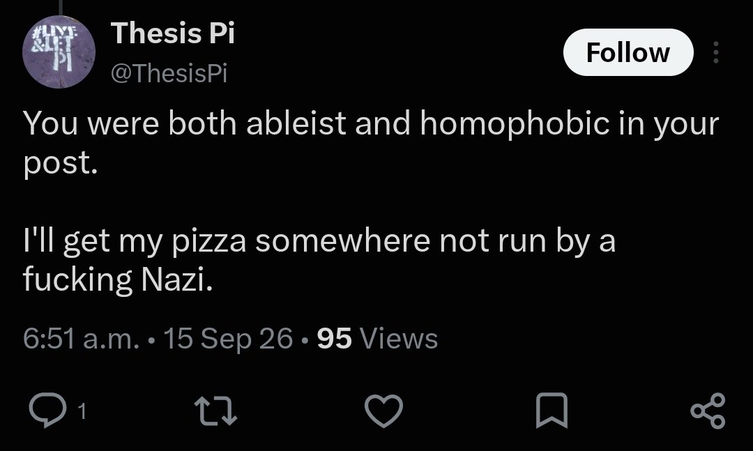 the_pauls_pizza's tweet photo. Imagine calling someone an ableist 😂. What a fucktard https://t.co/weHnD3CABZ