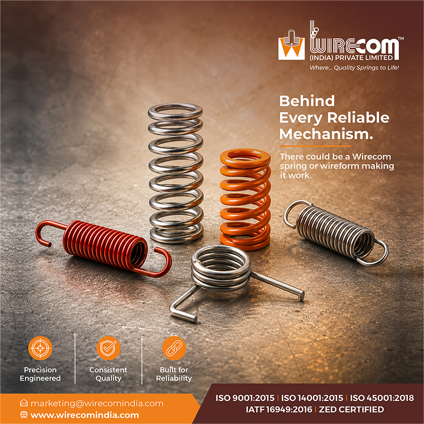 WirecomIndia's tweet photo. Behind Every Reliable Mechanism. ⚙️
There could be a #Wirecom spring or #wireform making it work. From compression and extension springs to torsion springs and custom wireforms, we engineer the complete range — precisely, consistently, reliably.

#compressionsprings #wirecomindia https://t.co/Pi91H7hOQs