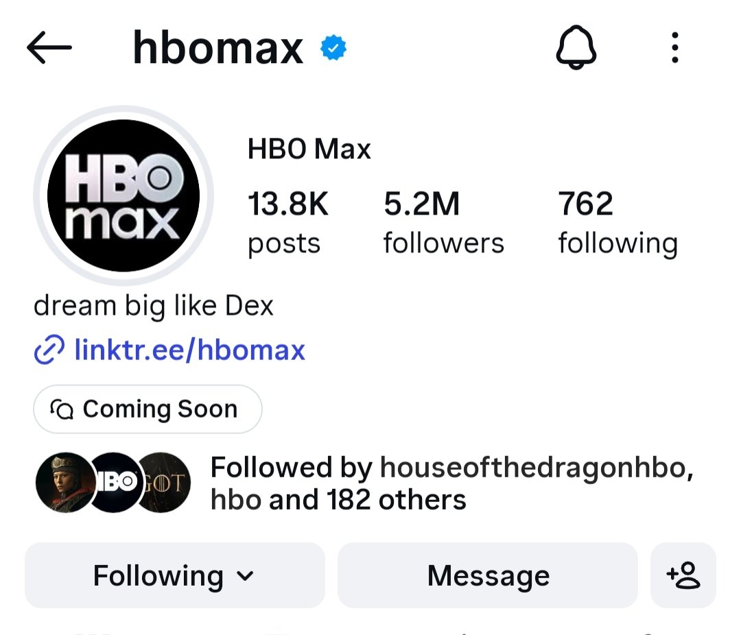 RealPriyanshu9's tweet photo. 🚨🚨🚨🚨🚨
HBO MAX updated their Insta bio in dedication to Dexter 
🥹🥹🥚🥚
#AKOTSK https://t.co/R9YqqUvDPQ