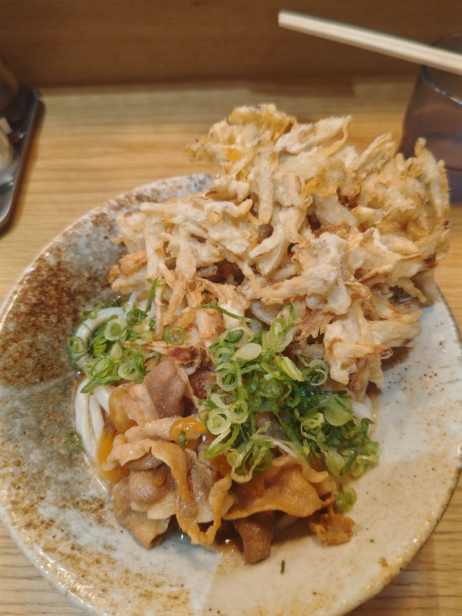 macobonbon's tweet photo. 福岡でごぼ天うどん食べてなかったら、こんな風にごぼうのかき揚げとか注文してなかっただろうな。 https://t.co/pdbCiz9Bra