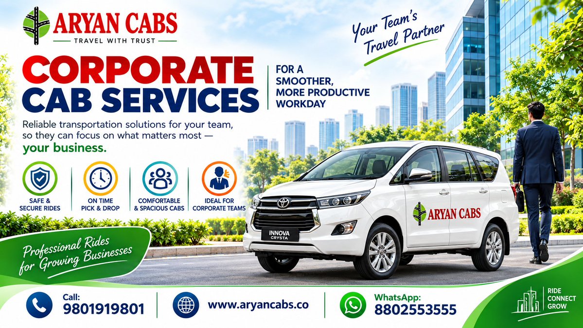 aryan77645's tweet photo. Corporate travel made easy with safe, reliable &amp; comfortable rides for your team. 
Call 9801919801 | WhatsApp 8802553555 #AryanCabs #CorporateCabs #BusinessTravel https://t.co/h8ctoDSyNC