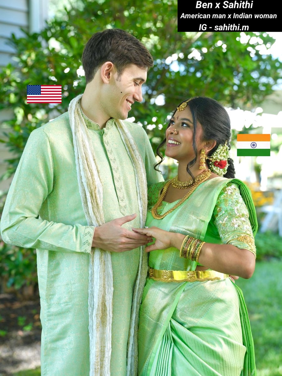 Mikami2954's tweet photo. Indian 🇮🇳 woman married American 🇺🇸 man. Lovely moments! 🥂✨ https://t.co/gECpEGaySz