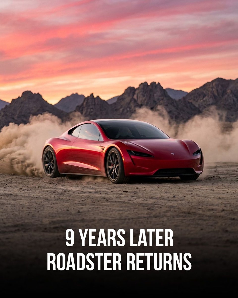 auto_ae's tweet photo. The Tesla Roadster was revealed in 2017 and promised for 2020. Now Tesla says we’ll finally see the production car on October 1, 2026. With claims of sub-1-second acceleration, can it possibly live up to nine years of hype?
🚗 https://t.co/a52maRV3w6
#autoae #carnews #Tesla #TeslaRoadster #EV